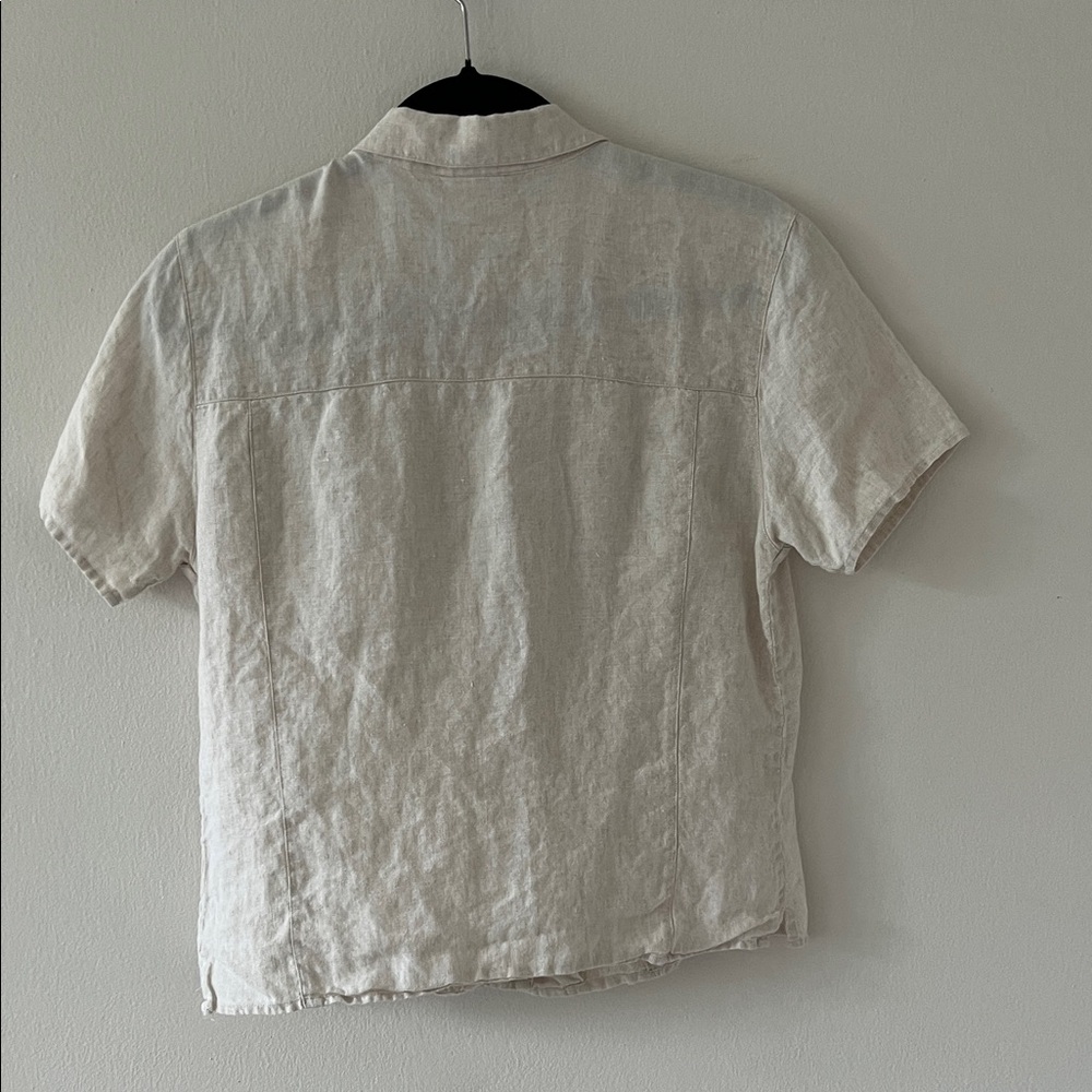 Vtg Talbots Natural Linen Top - Picture 3 of 3